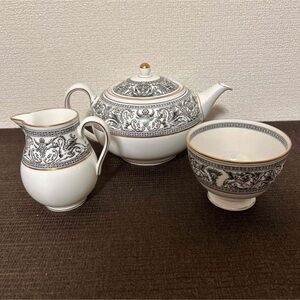 Wedgwood White and Black Tea Set